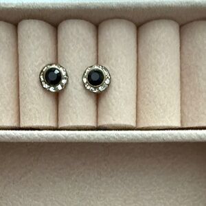 Chic Black and Silver Stud Earrings